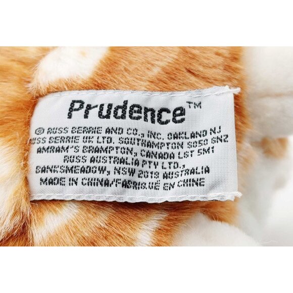Russ Berrie Prudence 8" Orange White Fat Tabby Kitty Cat Plush - Picture 5 of 6